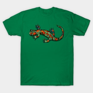 Wild green and orange salamander T-Shirt